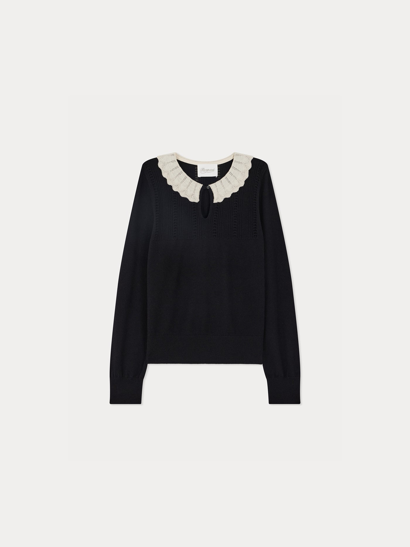 Maglione Jimina con colletto in lana e seta