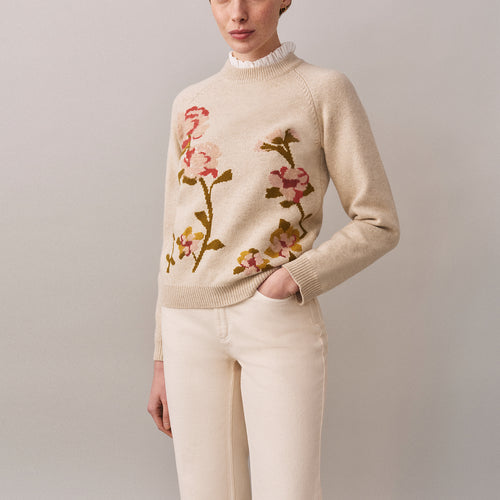 Pull Nottingham avec broderie fleurs