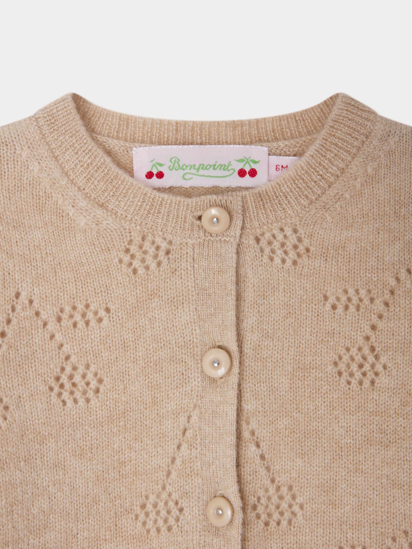 Tibile cherry pattern cashmere cardigan