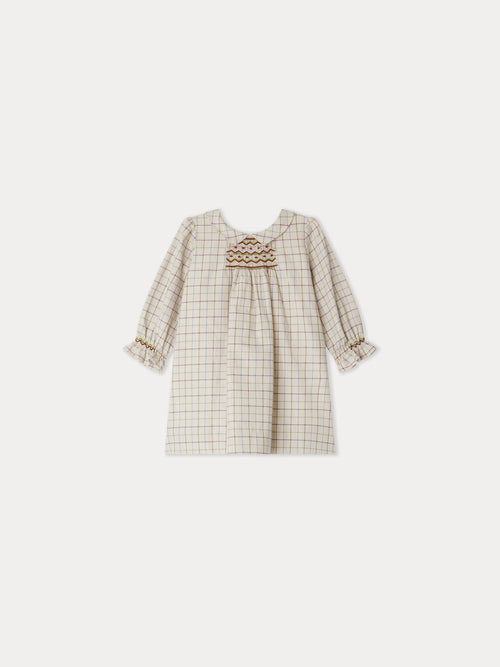 Juju smocked dress with checks