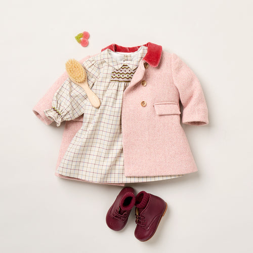 Juju smocked dress with checks