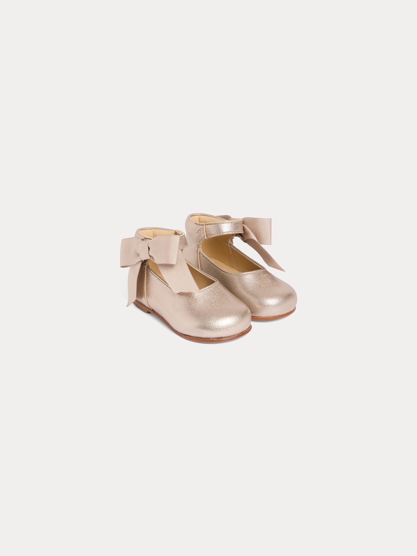 Scarpe primi passi Jain in pelle laminata rosa