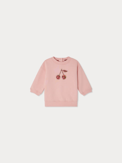 Dahlia sweatshirt with cherry in Liberty fabric in organic cotton