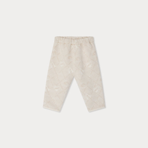 Pantaloni da jogging trapuntati Elvin con motivo jacquard in cotone biologico