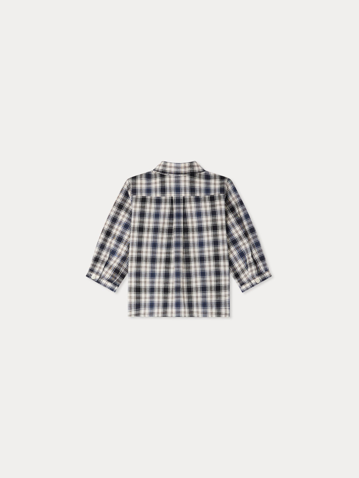 Malo organic cotton plaid shirt