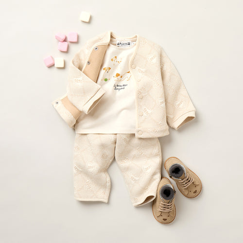 Eris quilted sweatshirt with jacquard pattern in organic cotton