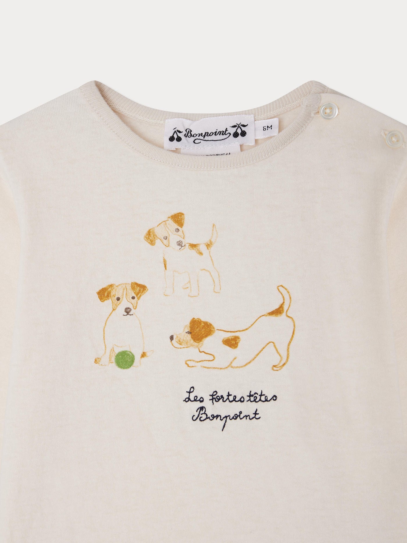 T-shirt Tahsin à imprimé Chiots en coton biologique