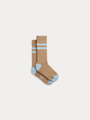 Moaz khakifarbene gestreifte Socken aus Bio-Baumwolle