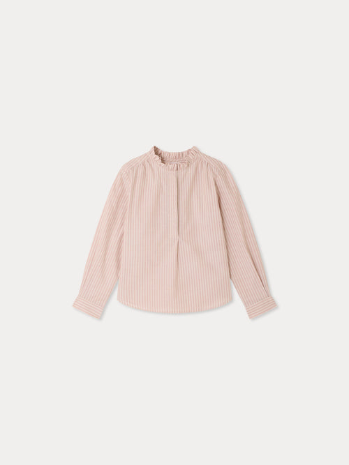Murgundy striped blouse in organic cotton