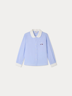 Bonpoint x Maison Kitsuné blouse Marlene brodée en coton biologique