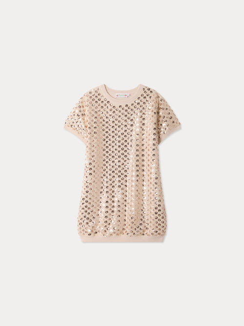Kleid Marlise aus Strick mit Pailletten-Tüll
