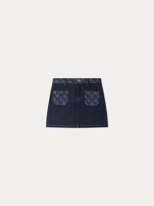 Tison Jeansrock mit Kirsch-Karo-Print aus Bio-Baumwolle
