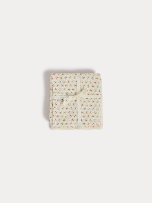 Doudou Wickeldecke mit Kirschmotiv aus Bio-Baumwolle