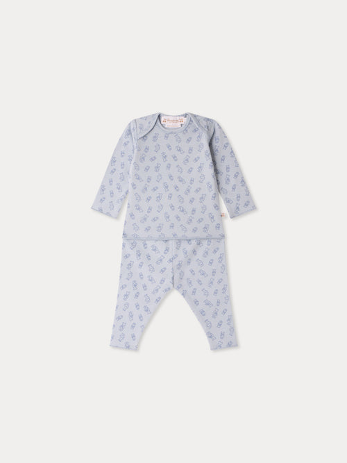 Timi set with teddy bear print in organic cotton