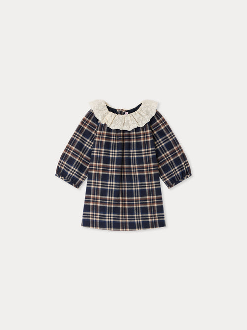 Robe bébé Flavili à carreaux en coton biologique