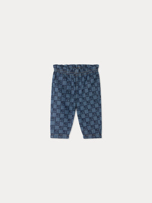 Luciole Babyhose mit Kirsch-Karomuster, aus Bio-Baumwolle