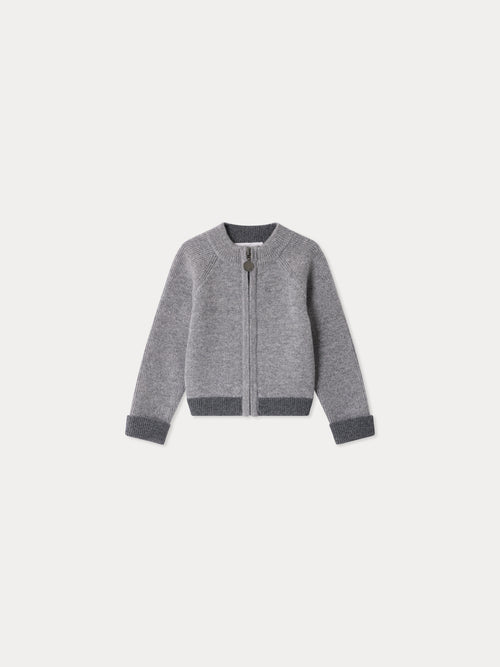 Baby-Cardigan Thylio mit Stehkragen aus Kaschmir