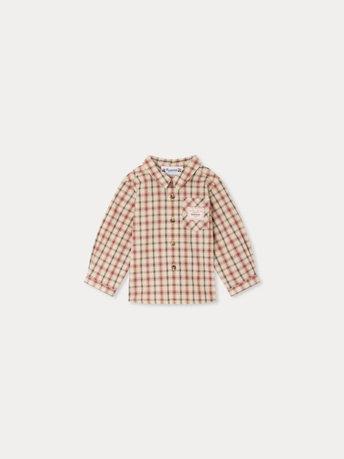 Gillo plaid baby shirt in organic cotton