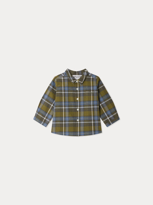 Chemise bébé Migillo à carreaux et poche brodée