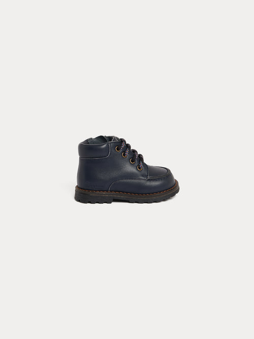 Chaussures derbies Massimo marine en cuir