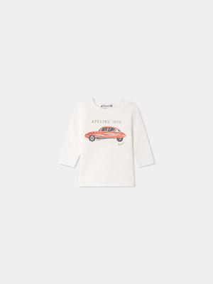 T-shirt bébé Tahsin imprimé voiture en coton biologique