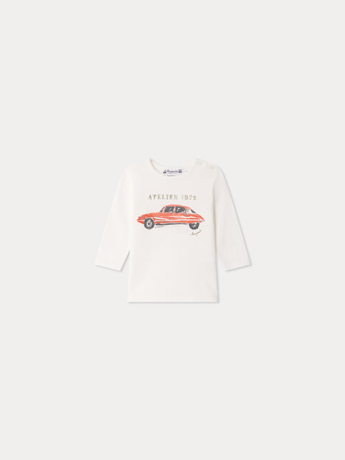 Camiseta para bebés Tahsin con estampado de coche de algodón orgánico