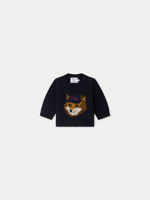 Bonpoint x Maison Kitsuné pull bébé Almire brodé renard en laine
