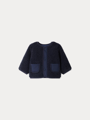 Melice-Babymantel marineblau aus wendbarem Fleece