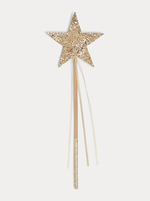 Sequined Star Wand for Girls gold