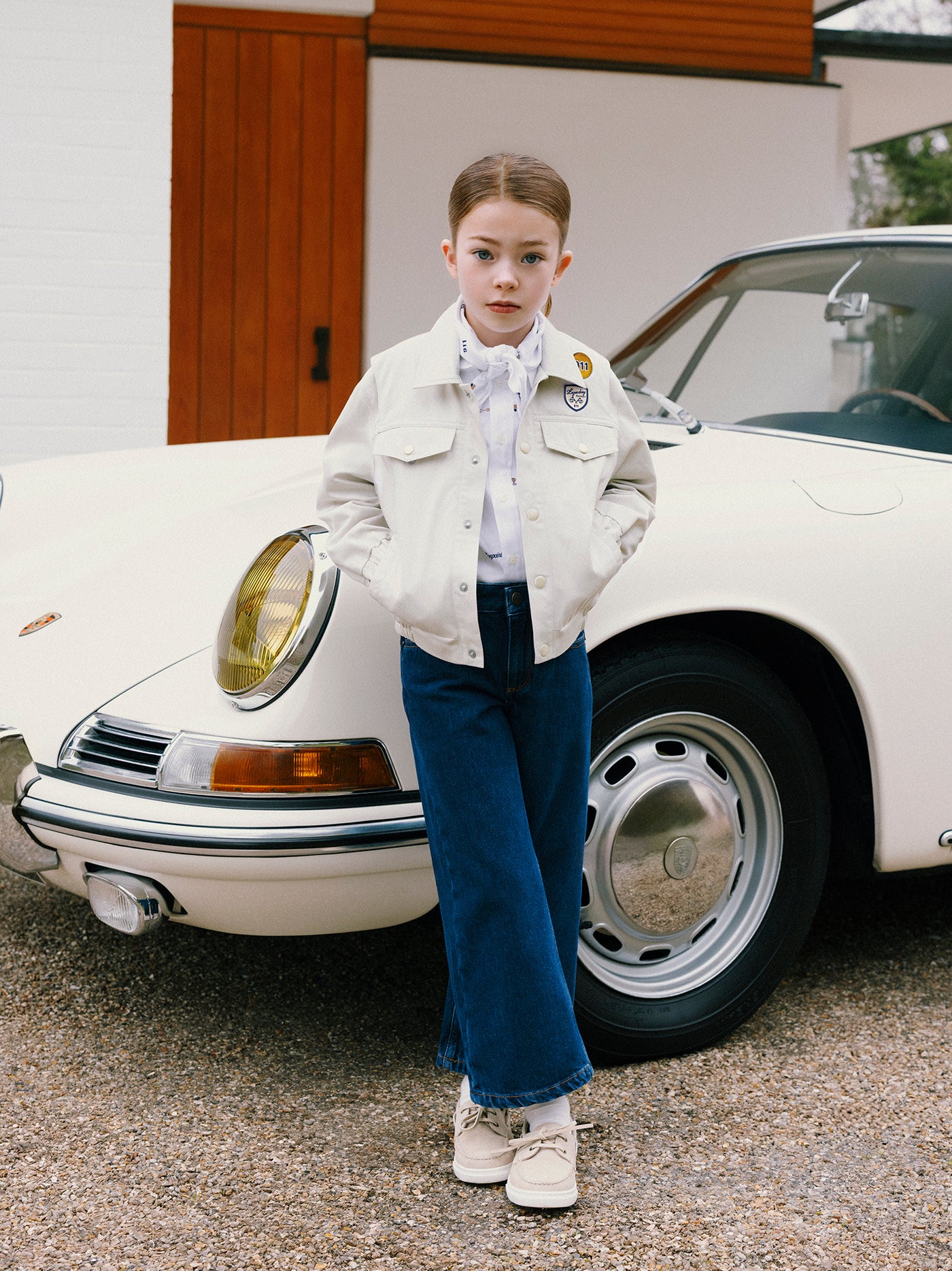 Mädchen-Look Bonpoint x Porsche – Jacke aus Bio-Baumwolltwill