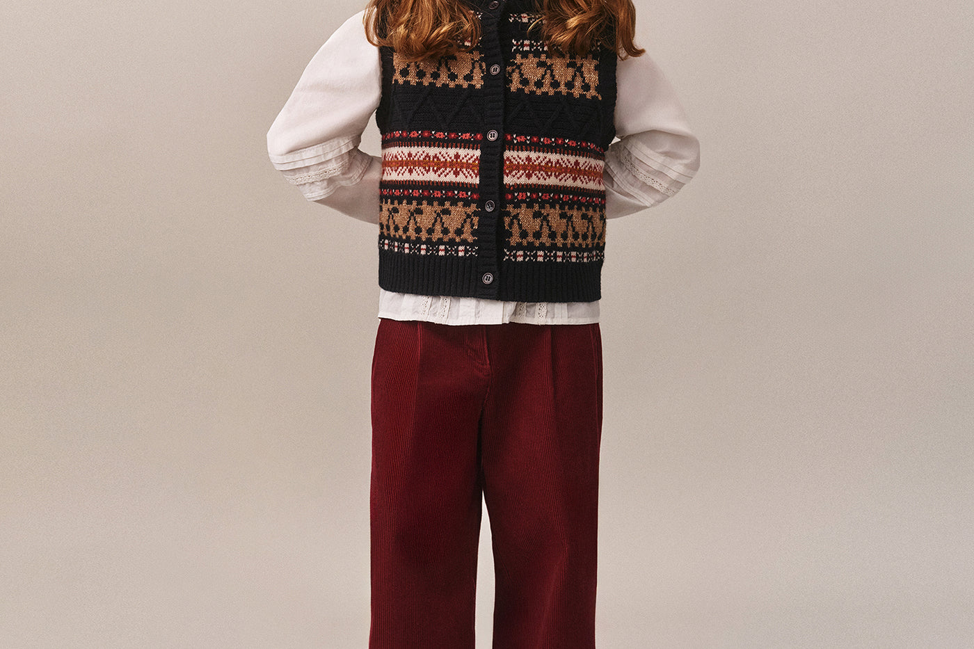 Girls' Winter Look 2025 - Sleeveless Sweater