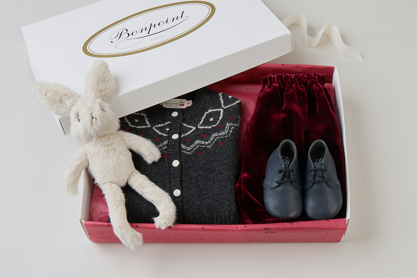 Caja regalo de Navidad para bebé - Lana y terciopelo