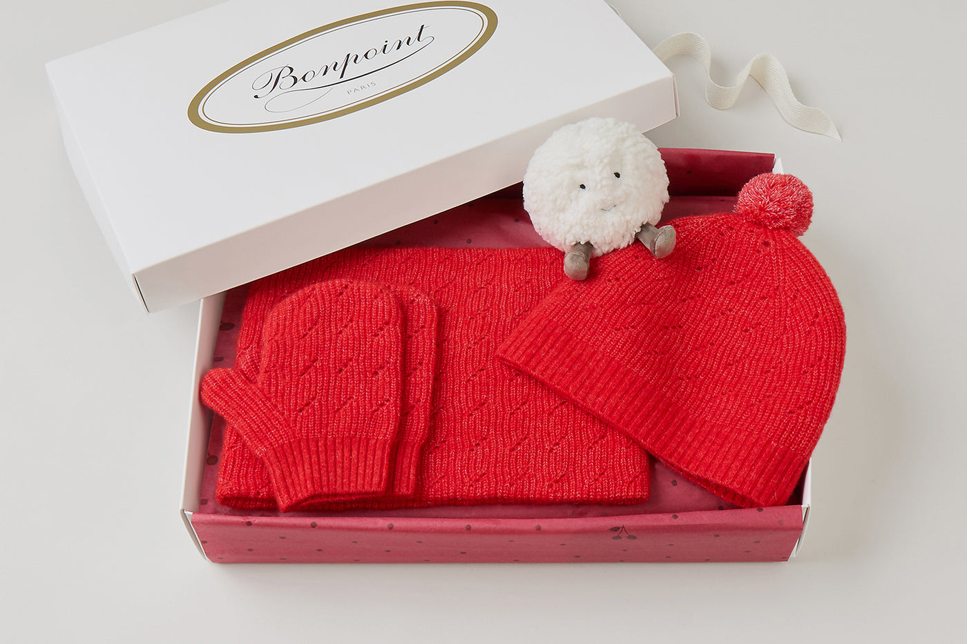 Caja regalo de Navidad para niña - Lana roja