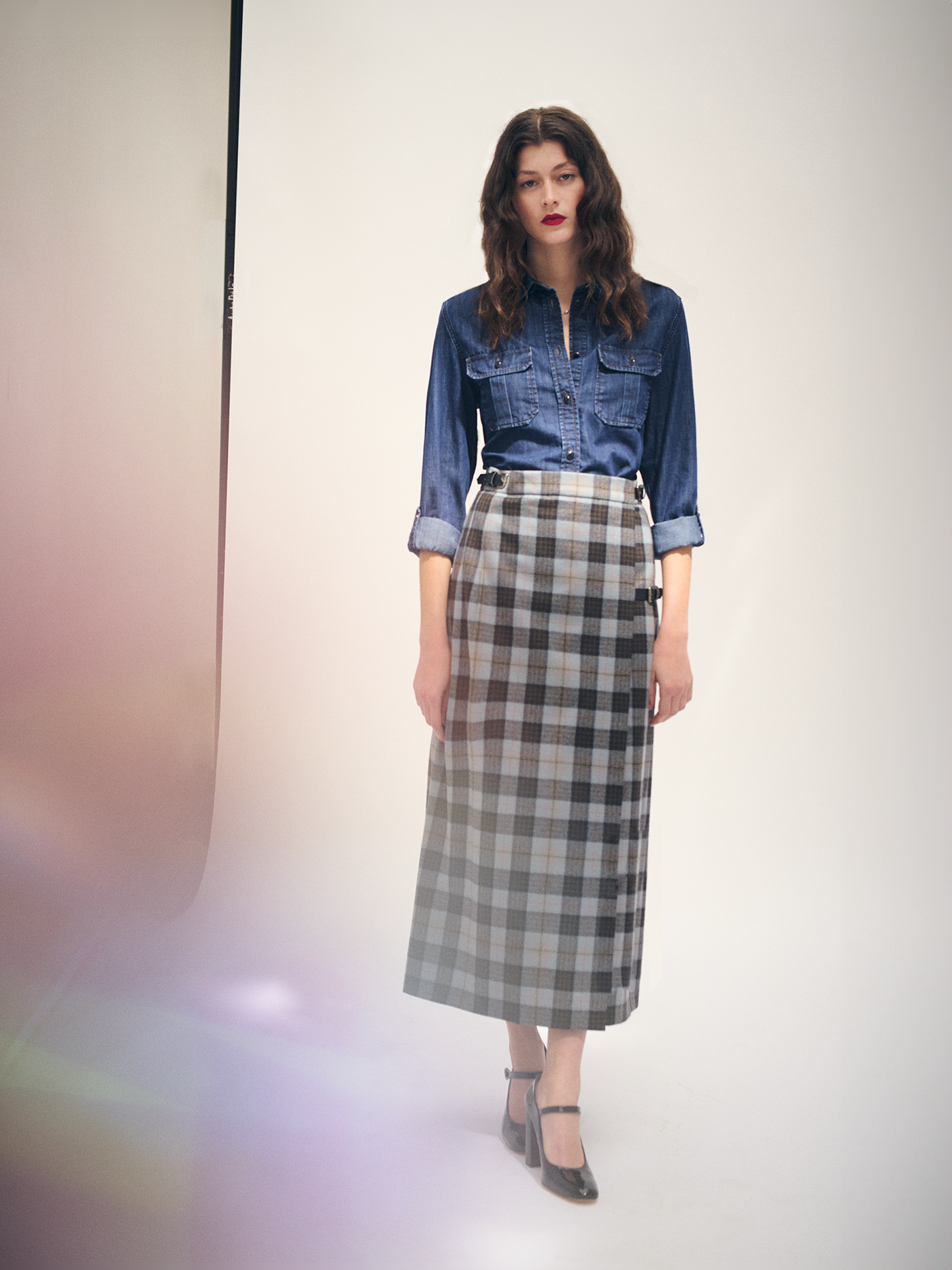 Invierno 2024 look con falda Gentry de mujer
