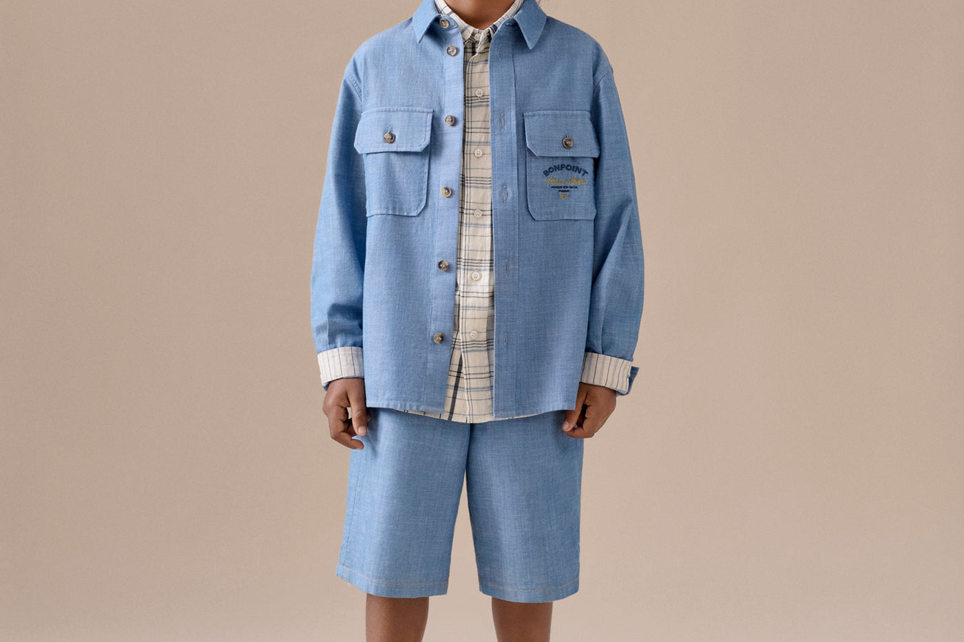 Boy's look Summer 2026 - Denim-style shirt