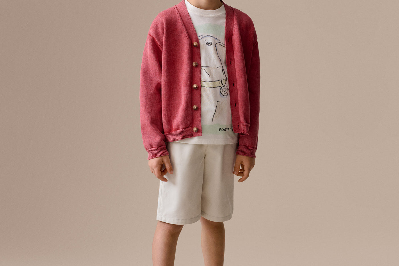 Look de niño verano 2026 - Cárdigan con cuello pico Lucien