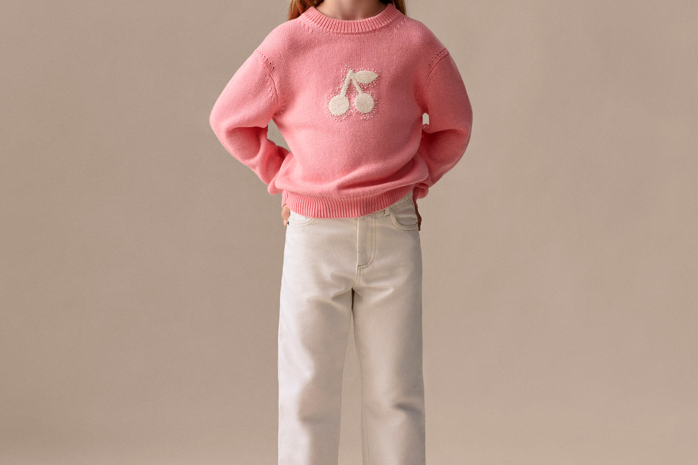 Girl's Look Summer 2026 - Cherry Embroidered Sweater