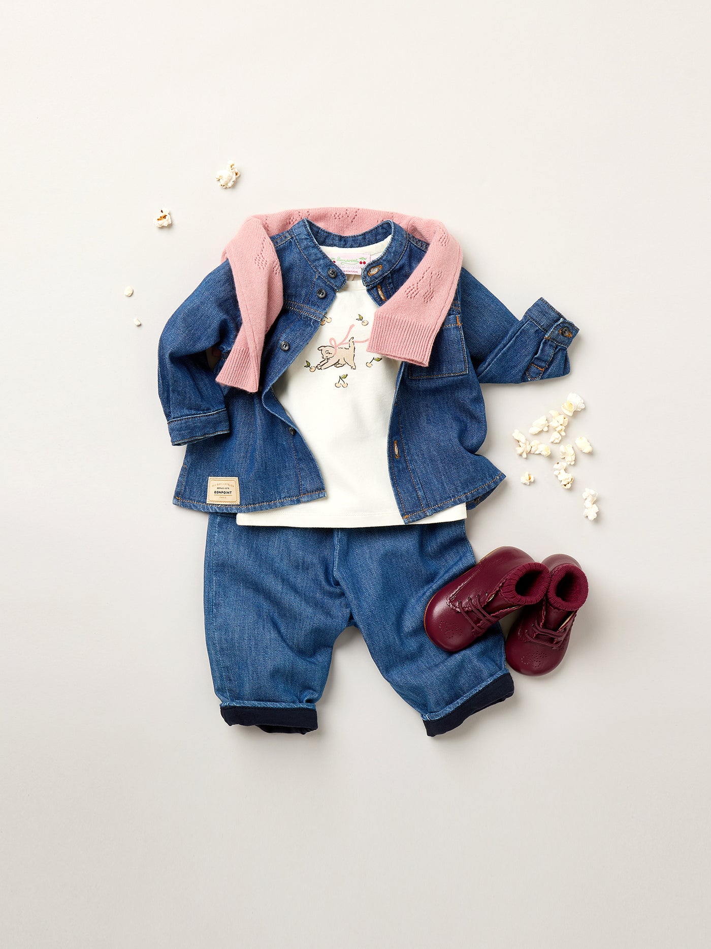 Look per bambina inverno 2025 - Completo in denim blu