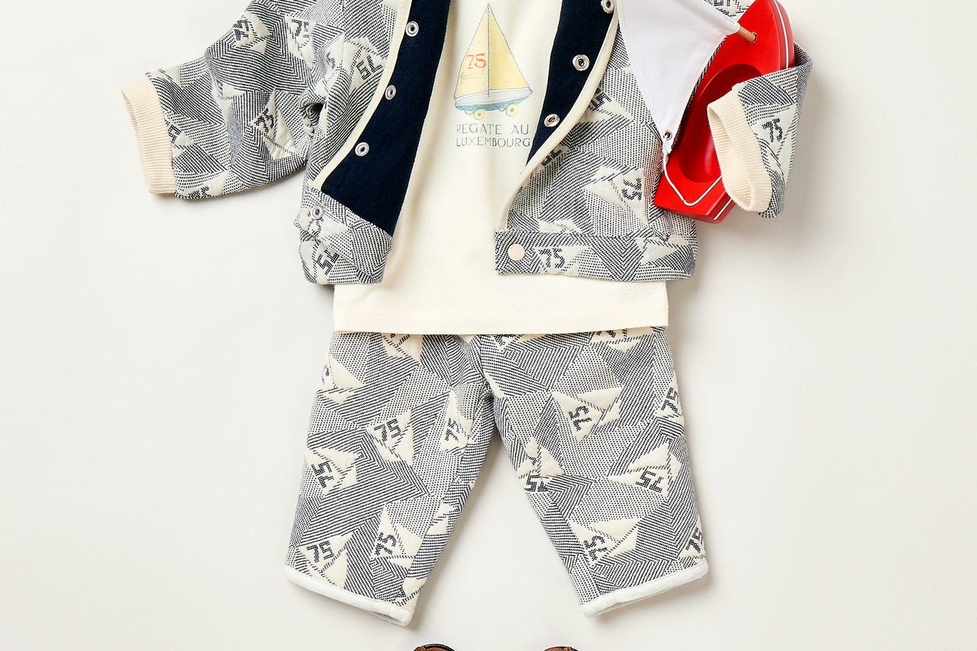 Verano 2025 Look de bebé niño - Conjunto de jacquard