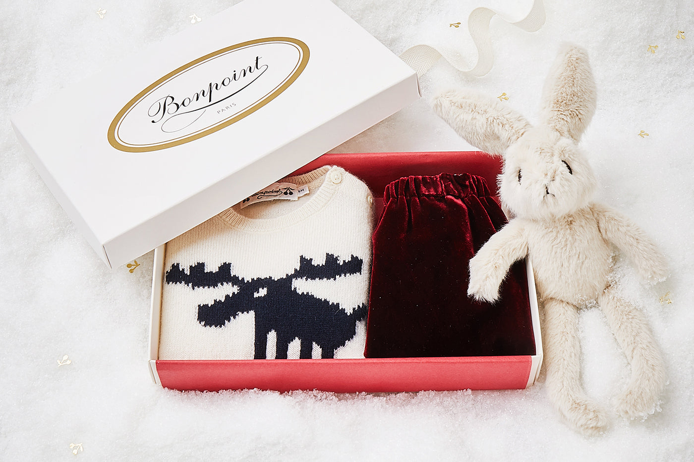 Caja regalo de Navidad con jersey de bebé niño