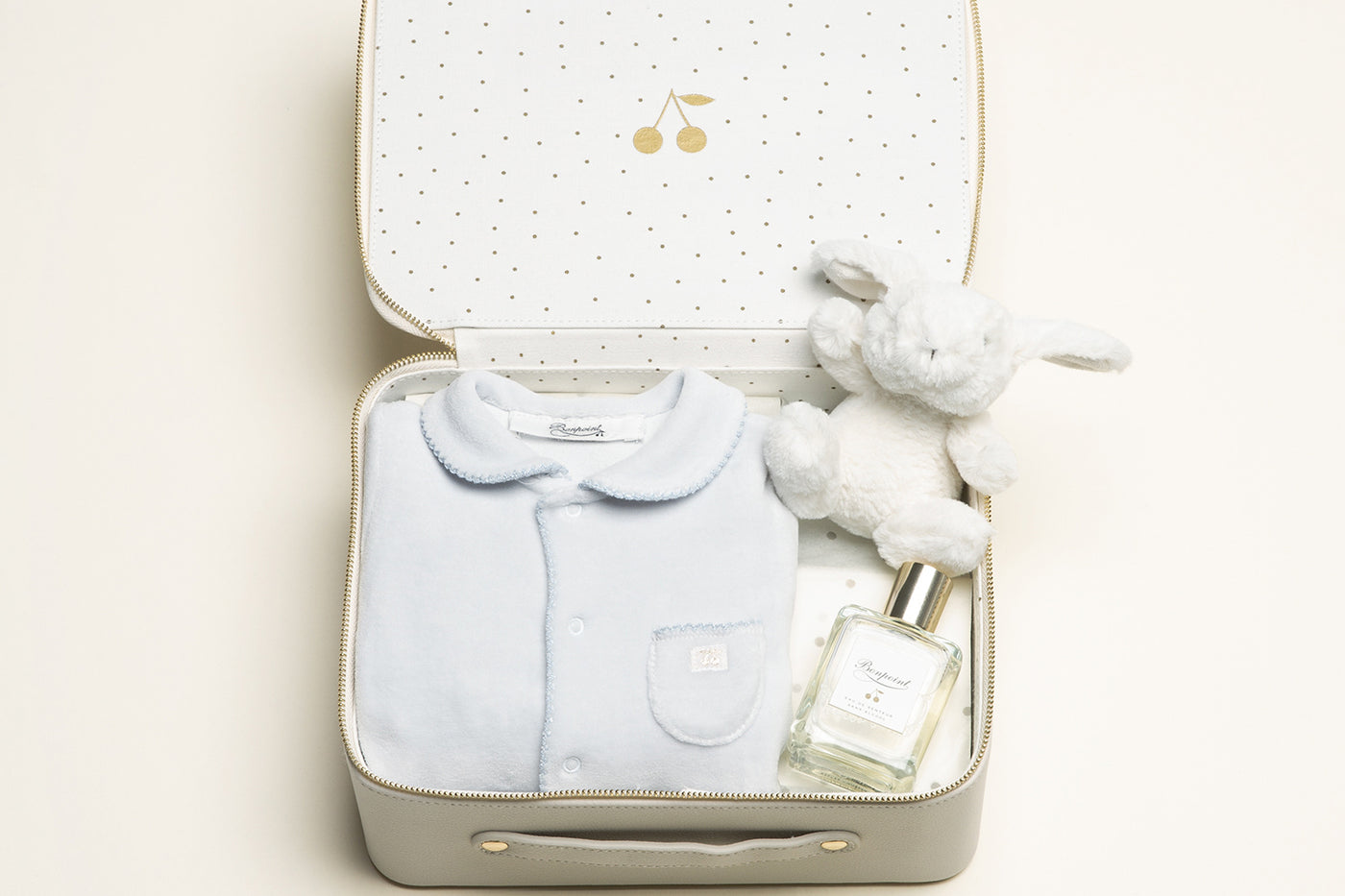 Petite valise naissance pyjama bleu