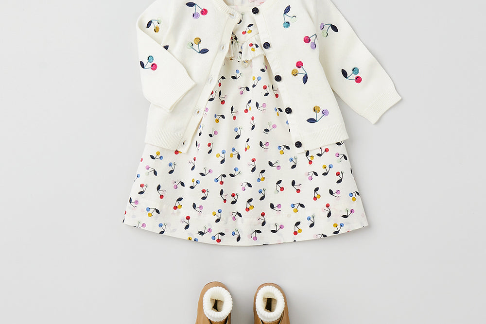 SUMMER 2023 BABY GIRL'S LOOK CHERRY CARDIGAN