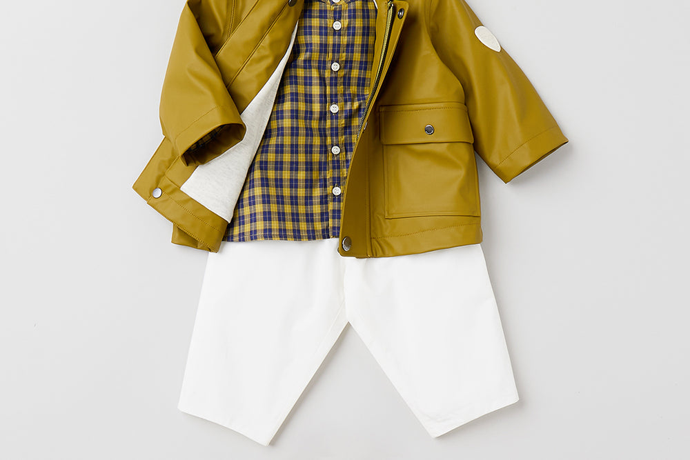 SUMMER 2023 BABY BOY'S LOOK LIGHT KHAKI COAT