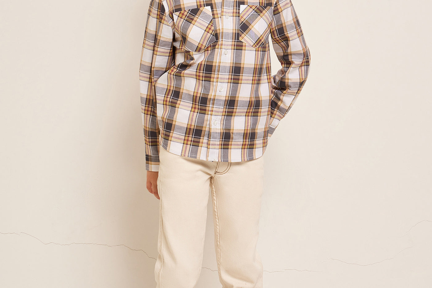 LOOK GARCON ETE 2023 CHEMISE A CARREAUX