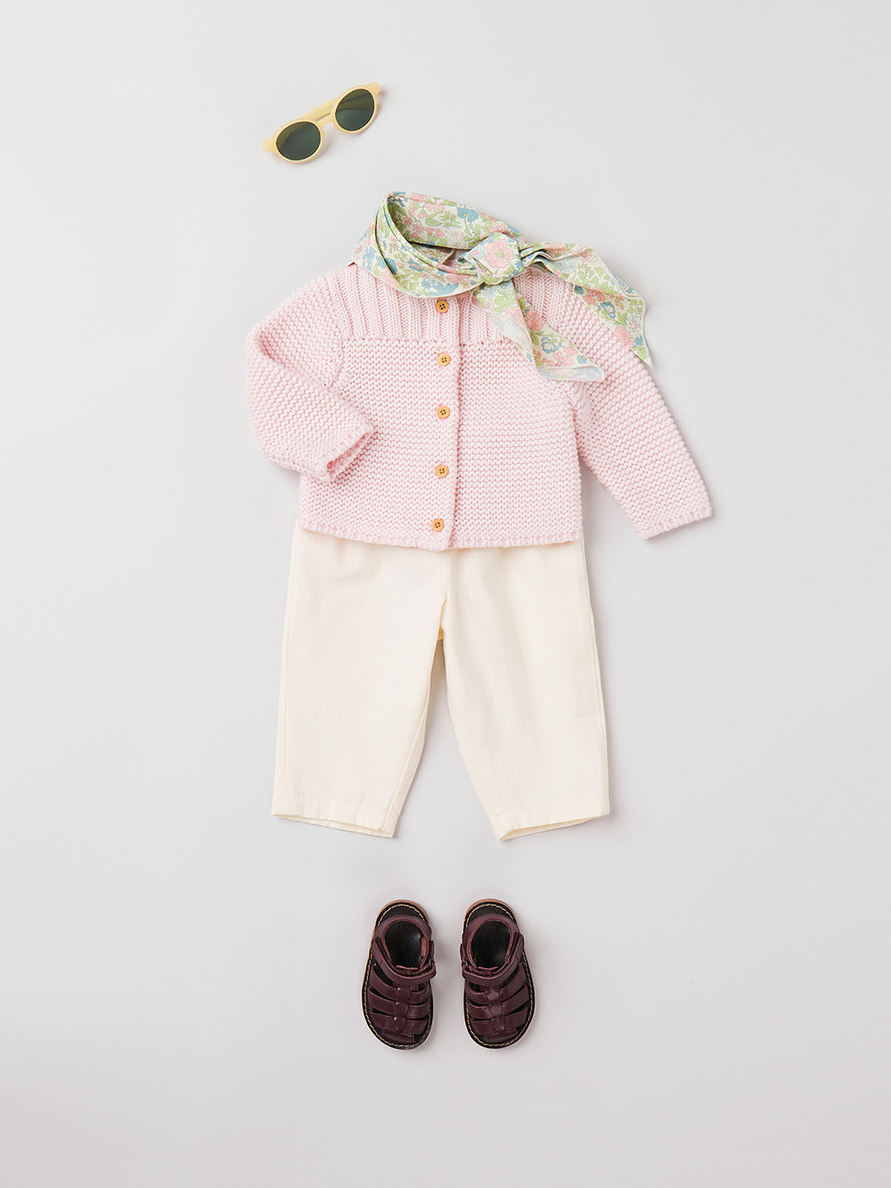 VERANO 2023 LOOK CON FULAR ESTAMPADO DE BEBÉ NIÑA