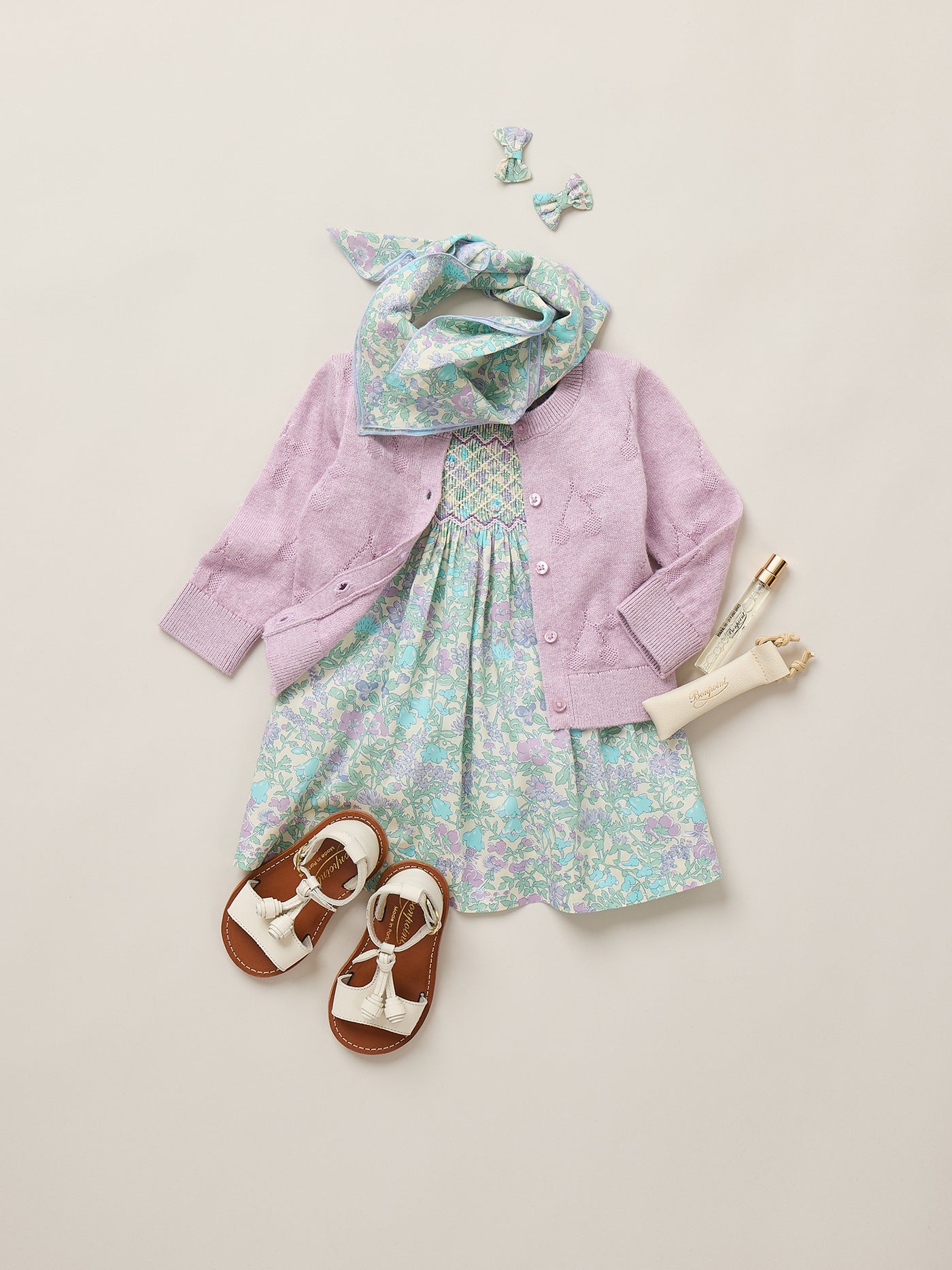 Look Bébé fille Eté 2026 - Robe smockée Pais en tissu Liberty