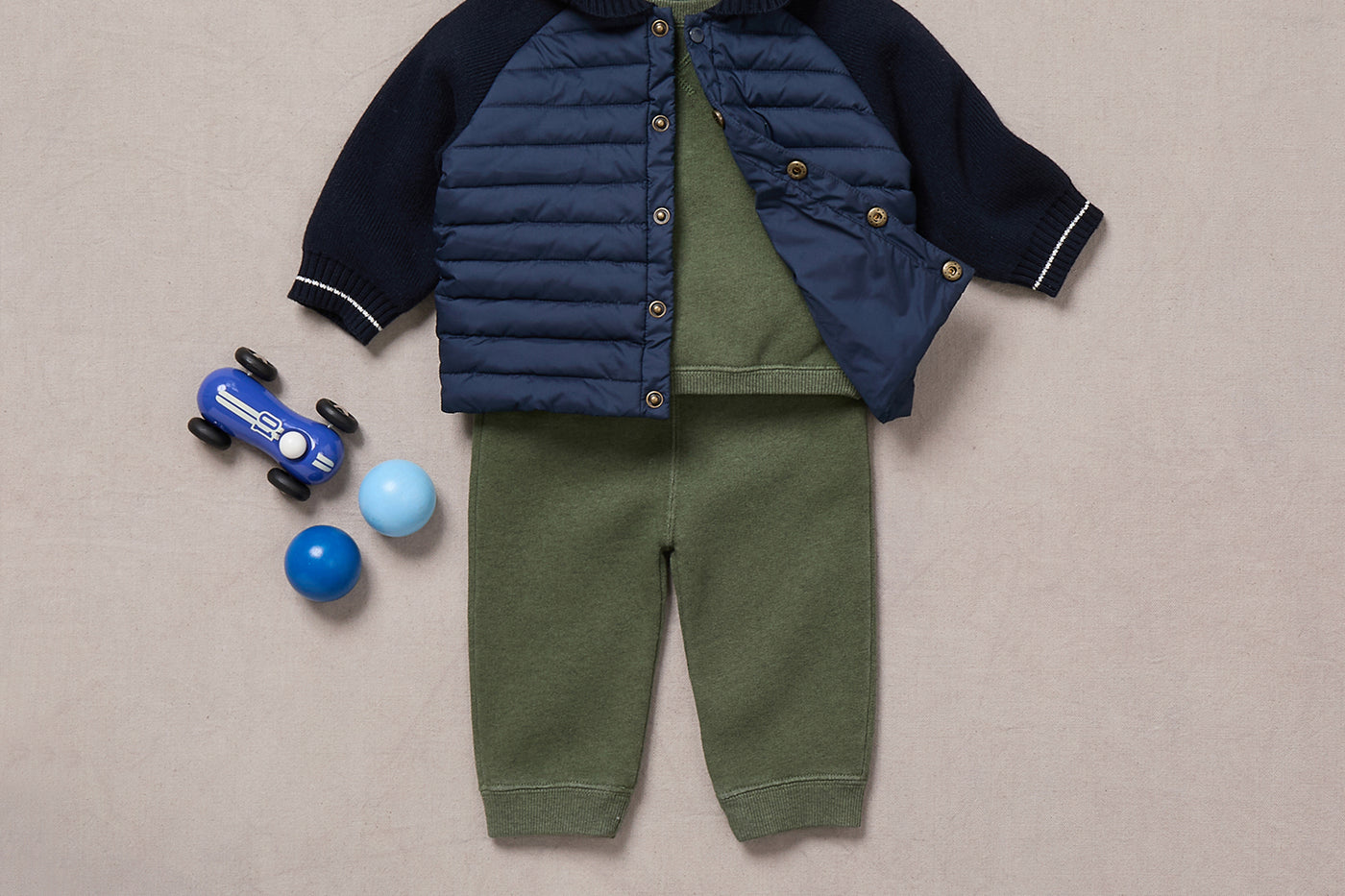 Look de bebé niño invierno 2024 - Chaqueta acolchada