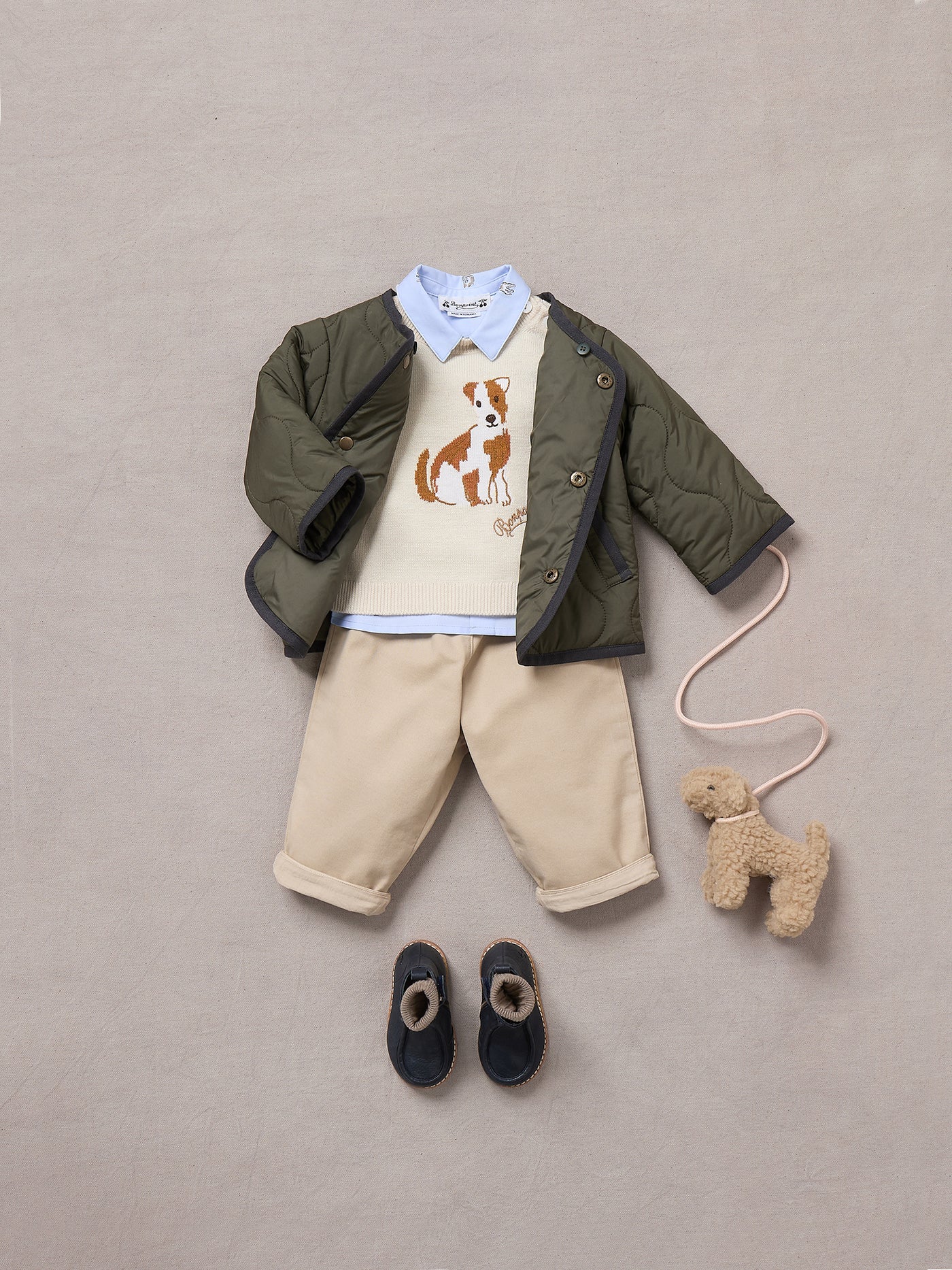 Winter 2024 Baby boy's look - Mischievous little dog