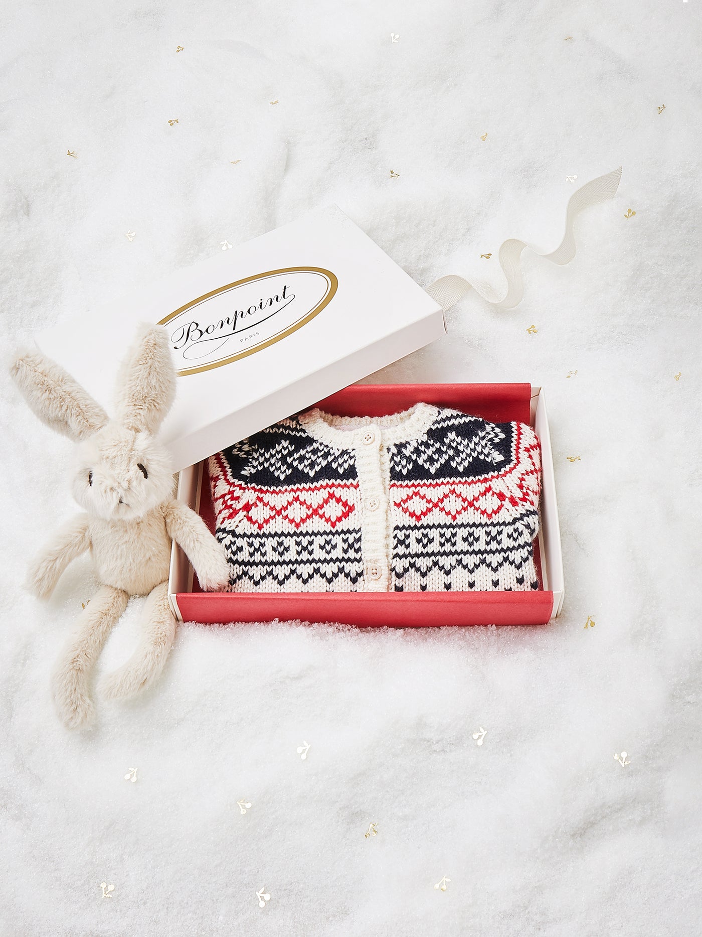 Baby-Jacquard-Cardigan für Jungen als Weihnachtsgeschenketui