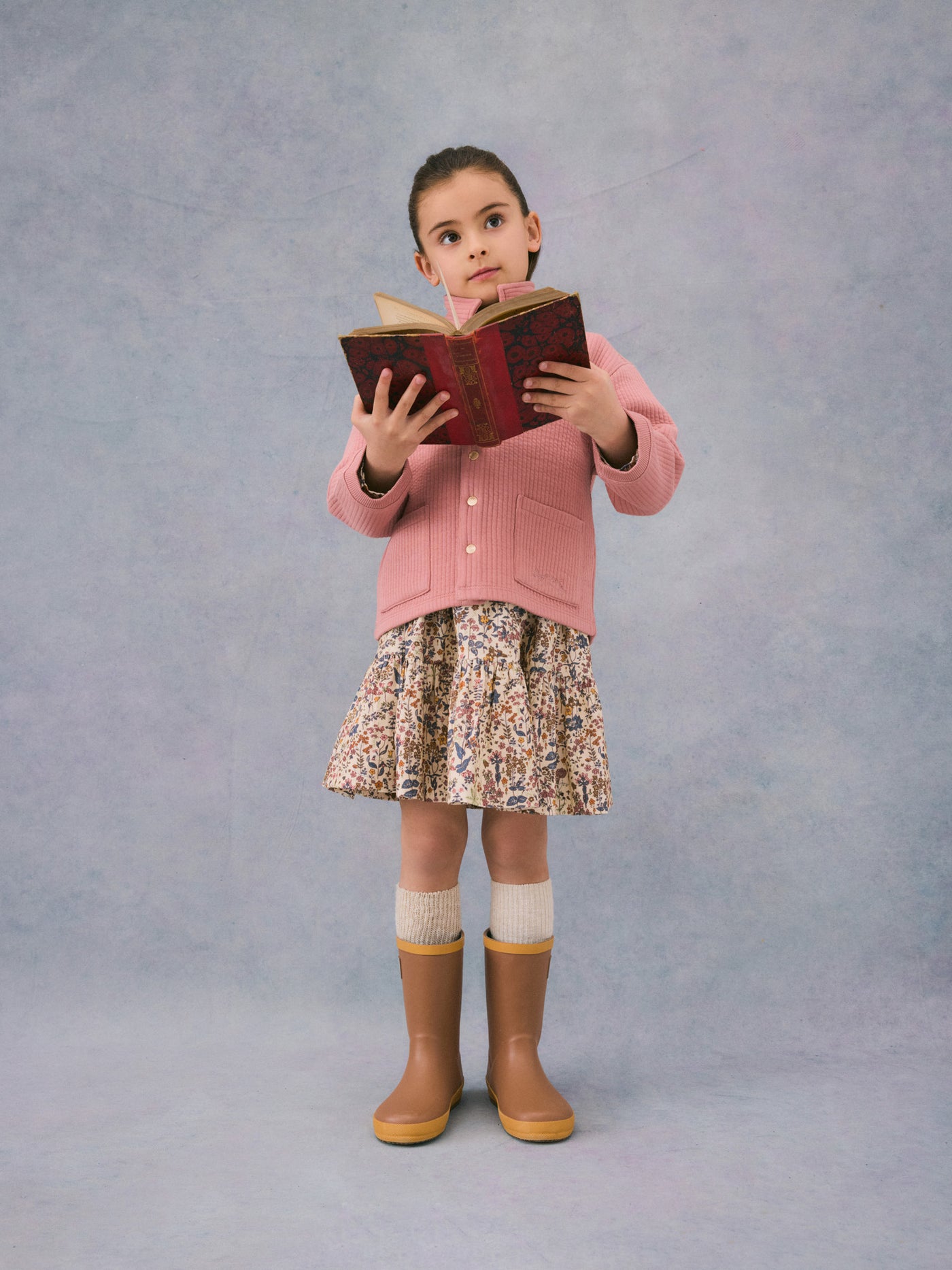 Winter 2024 girls look pink quilted jacket